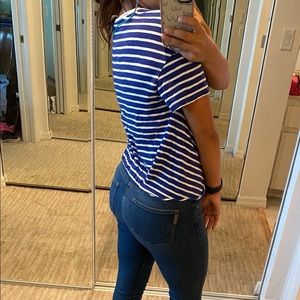 Blue and White Striped Tee
